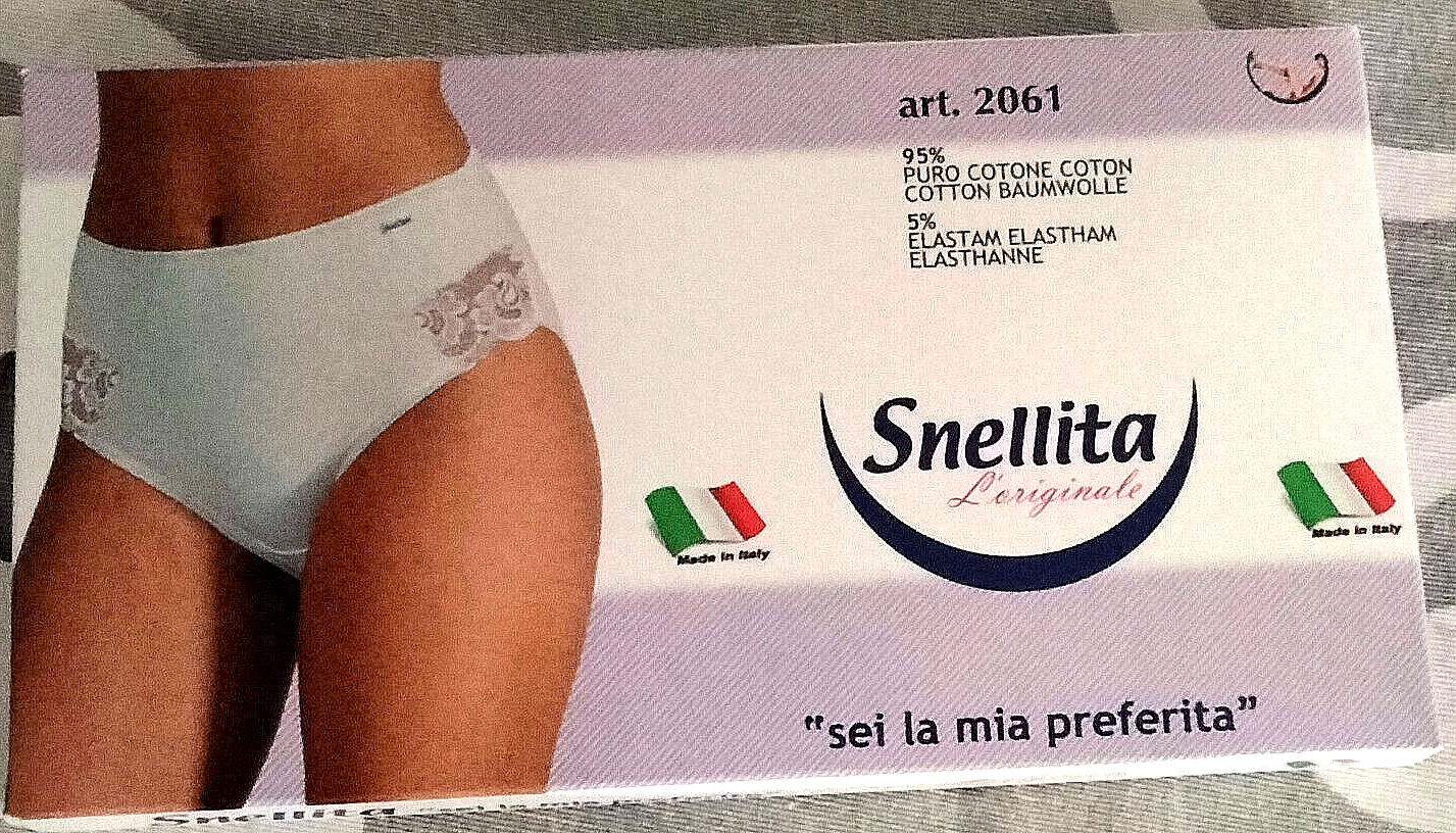 3 slip vita alta SNELLITA cotone elastico inserti in pizzo bianco Tg 8  art.2061 | eBay